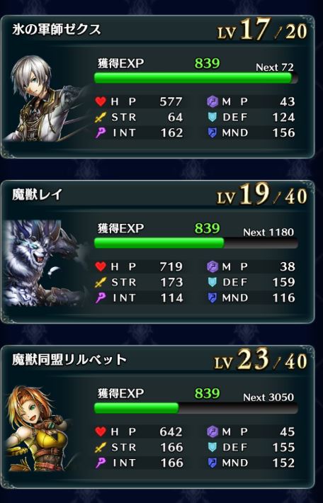 一攫千金の間(中級)の初クリア編成