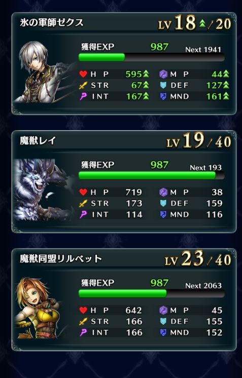 無限ゼルゲート(中級)初クリア編成